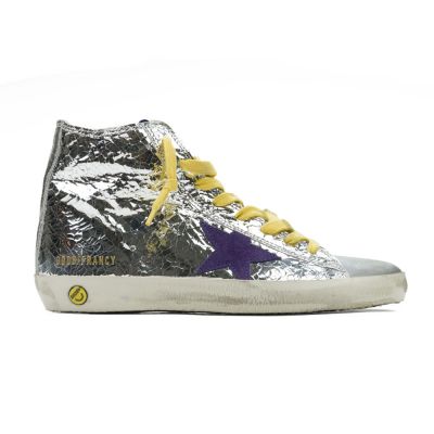 Sneakers Francy Silver Wall Purple Star by Golden Goose Deluxe Brand