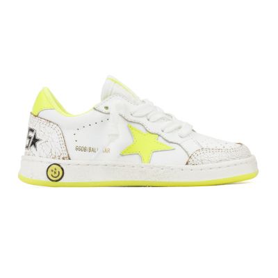 Sneaker Ballstar White Leather Yellow Flourish-24EU