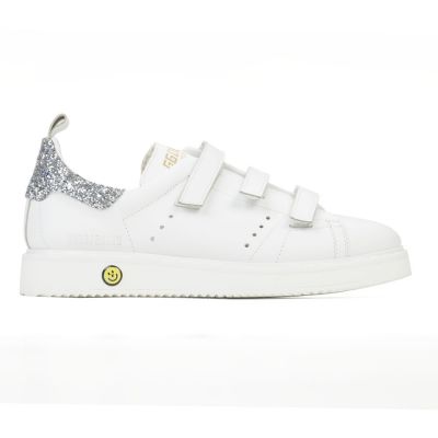 Sneakers Smash White Silver Glitter by Golden Goose Deluxe Brand