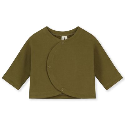Baby Curved Cardigan Olive Green by Gray Label
