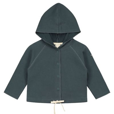 Baby Hooded Cardigan Blue Grey by Gray Label