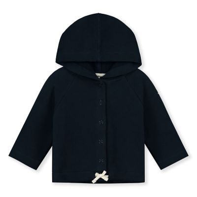 Baby Hooded Cardigan Nearly Black by Gray Label-3M