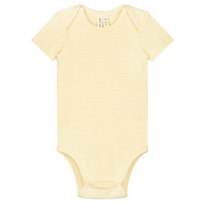 Baby Onesie Mellow Yellow/Cream Stripes by Gray Label