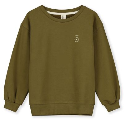 Dropped Shoulder Sweater Olive Green by Gray Label-4Y