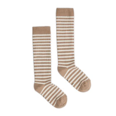 Long Ribbed Socks Biscuit/Cream by Gray Label