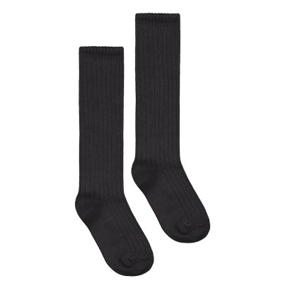 Long Ribbed Socks Nearly Black by Gray Label-18EU