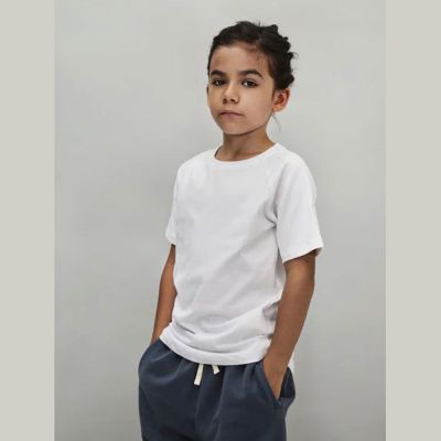 Organic Cotton Crew Neck Tee White by Gray Label-4Y