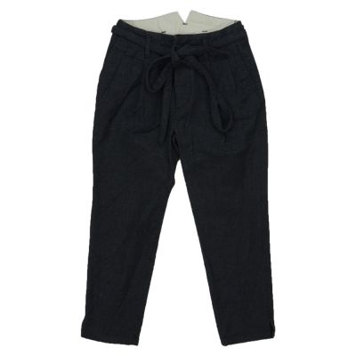 Cotton Two Tuck Trousers Black by Gris-8Y