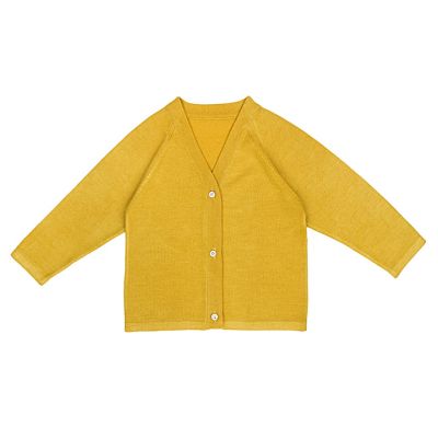 Baby Silk and Cashmere Cardigan Babu Yellow by Ketiketa-3M