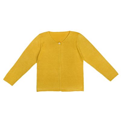 Baby Silk and Cashmere Minimal Cardigan Yellow by Ketiketa