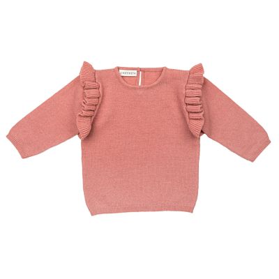 Wool Baby Sweater Zoe Rose by Ketiketa-3M