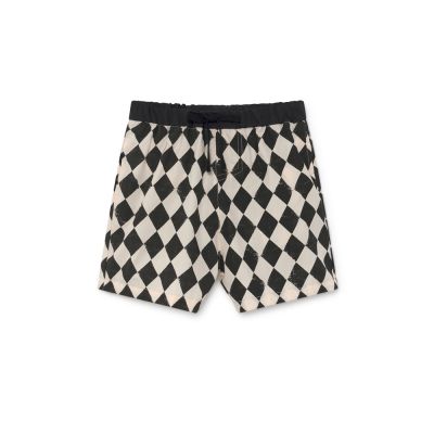 Tiny Diamond Bathing Shorts Black and Cream by Little Creative Factory