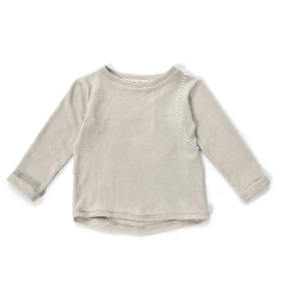 Baby Pullover Loroni Light Grey White Stitching by Anja Schwerbrock