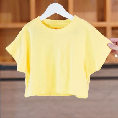Cropped T-Shirt Morgan Yellow by MAAN