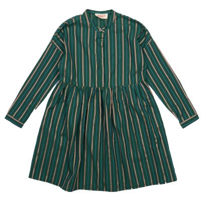 Dress Dia Green Melange Stripes by MAAN