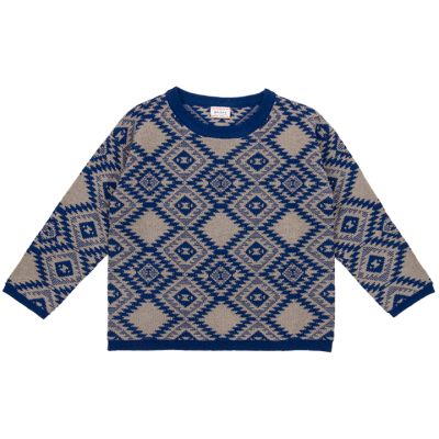 Wool Sweater Apache Navajo Blue Sand by Morley-12Y