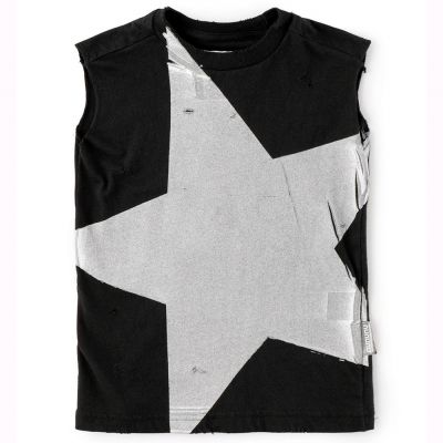 Sleeveless T-Shirt Megastar Black by nununu-2/3Y