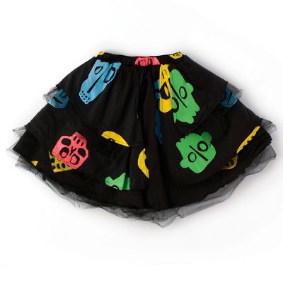 Skirt Colorful Rowdy Mask Print by nununu