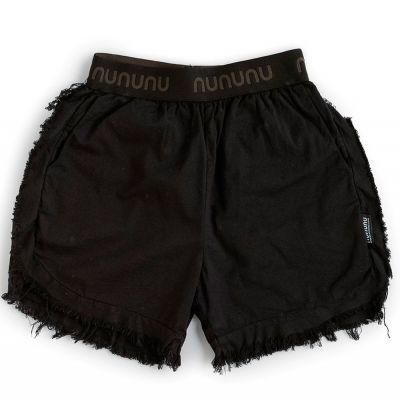 Airy Ruffled Shorts Black by nununu-4Y