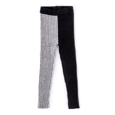 Baby Woolen Knit Leggings Heather Grey Black by nununu-18M
