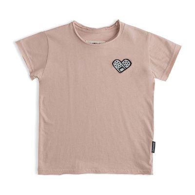 Bandaid Heart Patch T-Shirt Powder Pink by nununu-2/3Y