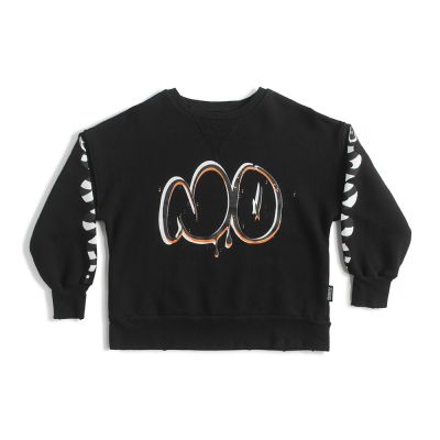 Bubbly NO! Sweatshirt Black by nununu-3/4Y