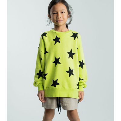 Star Sweatshirt Hot Lime by nununu