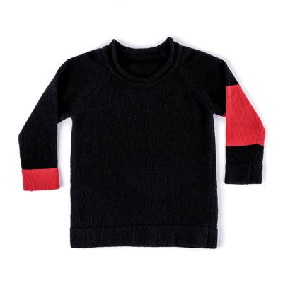 Woolen Knit Sweater Black by nununu-3/4Y