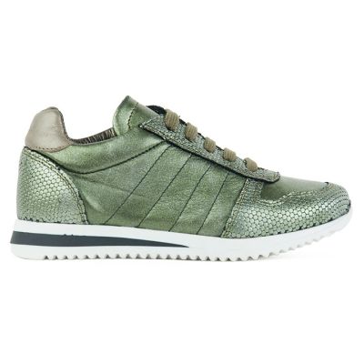 Leather Sneakers Trancia Green by Pepe Children Shoes-24EU