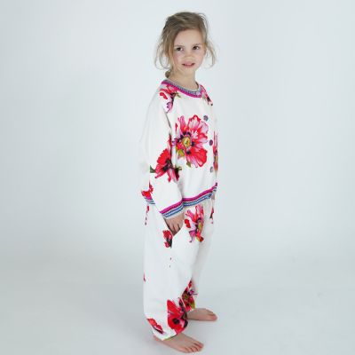 Cotton Trousers with Floral Print by Pero-4Y