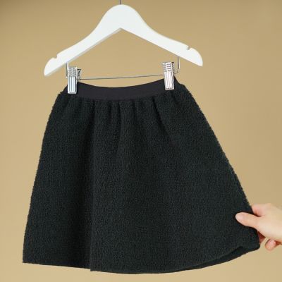 Woolen Boucle Skirt Graphite by Petit du Role