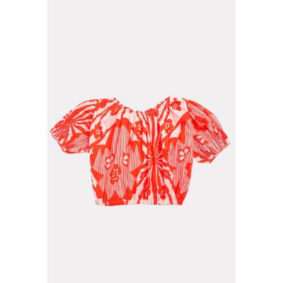Blouse Queens Park Red Flower Print by Caramel-4Y