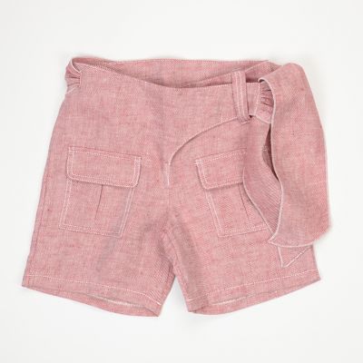 Linen Shorts Portoselvaggio Red by Touriste-3Y