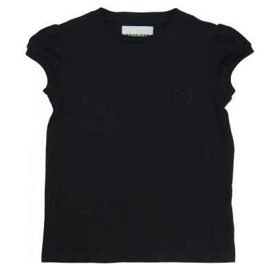 Black T-Shirt Arnica with Padded Heart by Touriste