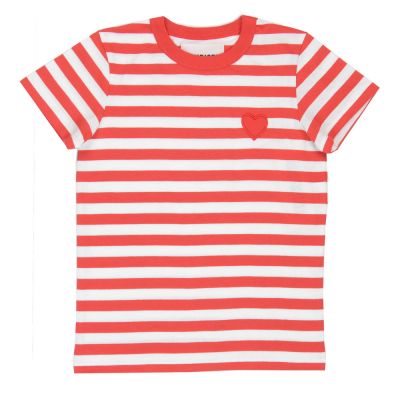 T-Shirt Azhar Red Stripes and Padded Heart by Touriste