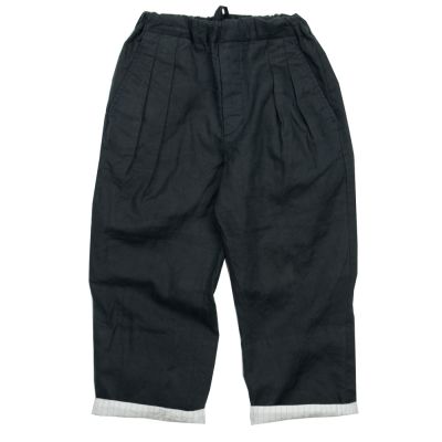 Linen Two Tuck Easy Pants by Gris-8Y