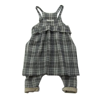 Baby Woolen Overall Oda Checked-3M