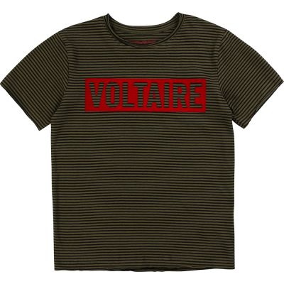 T-Shirt Kita Black/Khaki Striped by Zadig & Voltaire-4Y
