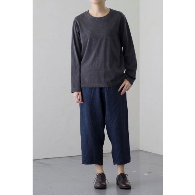 Cotton and Linen Pullover Charcoal by Vlas Blomme