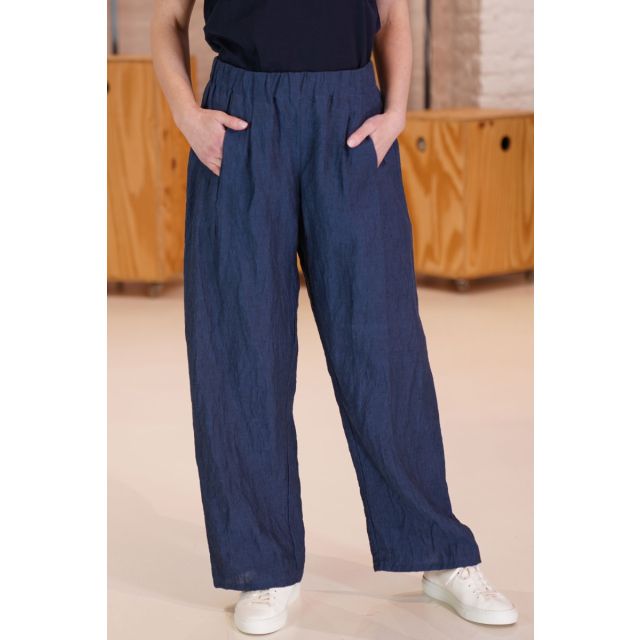 Linen Trousers Denim P1382/TS786 by ApuntoB