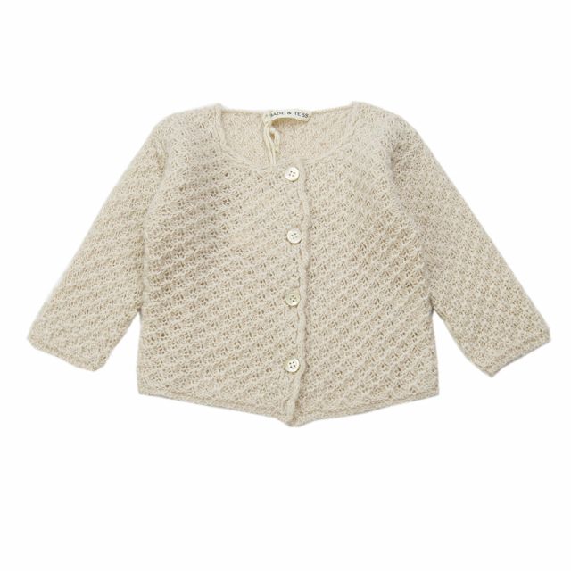 Woolen Baby Knitted Cardigan Natural by Babe & Tess