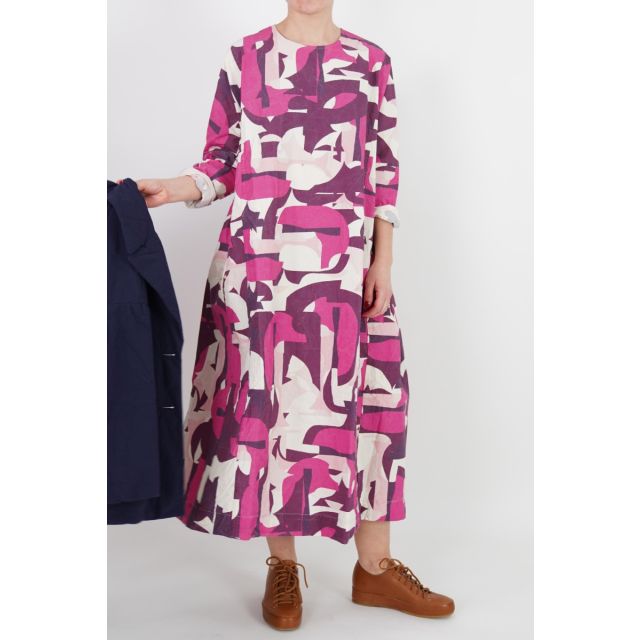PYJ Rouch Printed Dress Pink by Casey Casey