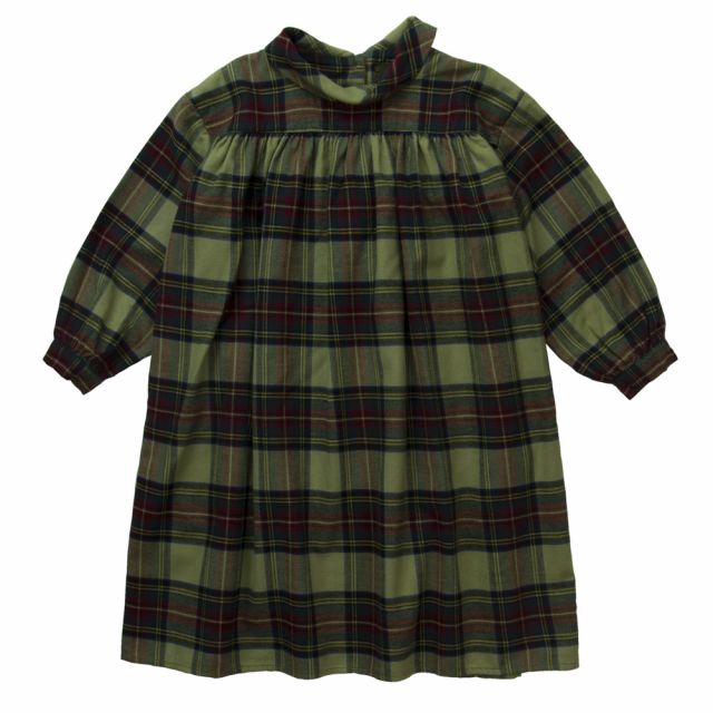 Long Flannel Dress Magma Army Check by Morley