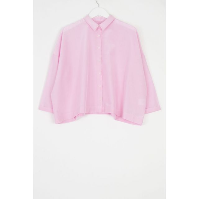 Silk and Cotton Shirt Brigitte Lilac Pink by Ecole de Curiosites