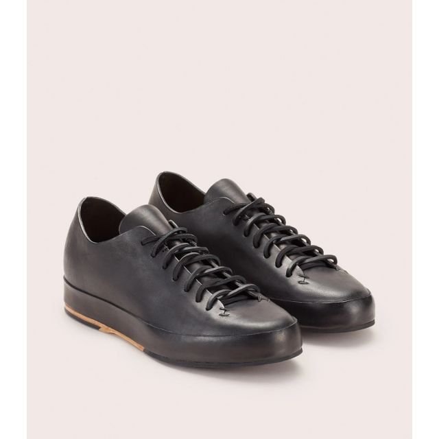 Hand Sewn Low Rubber Sneakers Black by Feit