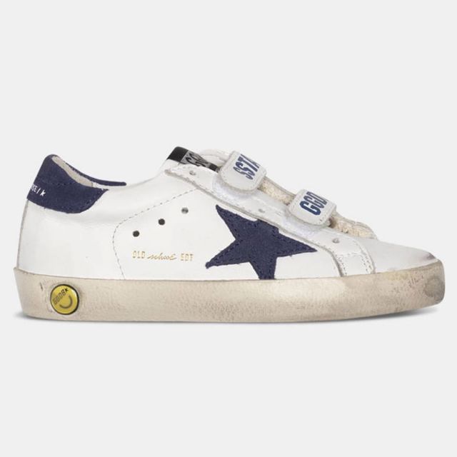 Sneakers Old School White Leather Blue Depths Star by Golden Goose Deluxe Brand