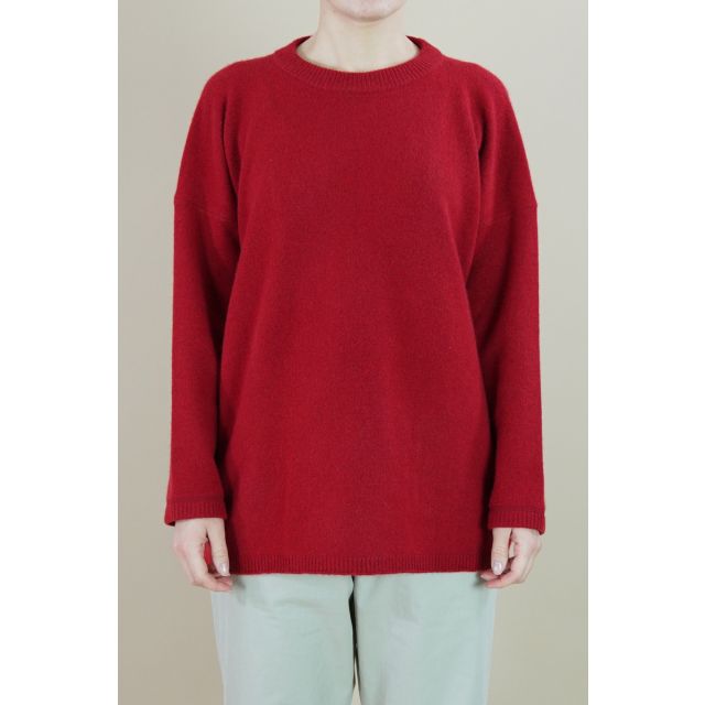Crew Neck Knit Cashmere Sable Red by Kaval