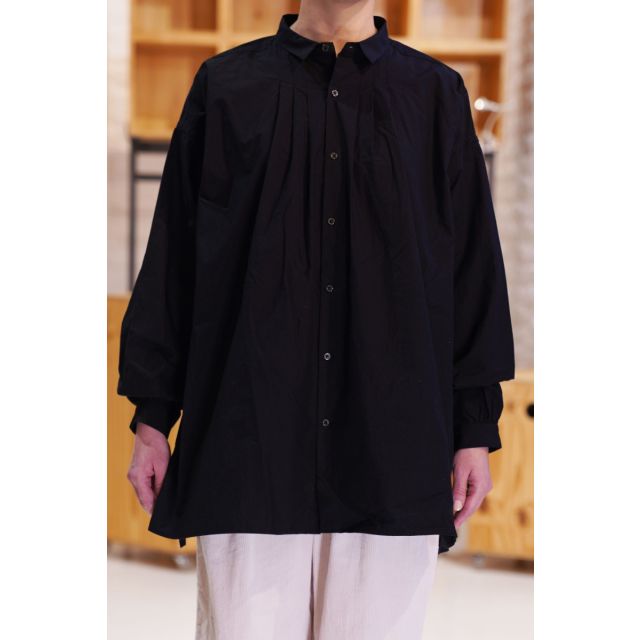 Wide Gather Blouse Black by Kaval