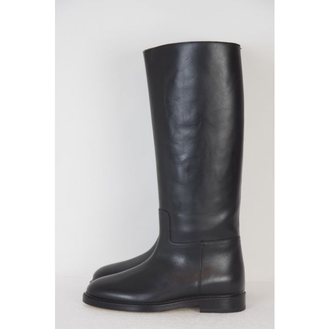 Leather Knee-High Riding Boots Black by LEGRES