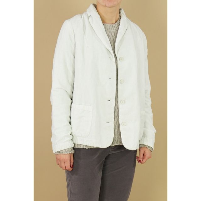 Cotton and Linen Jacket Tobba Cloud by Manuelle Guibal
